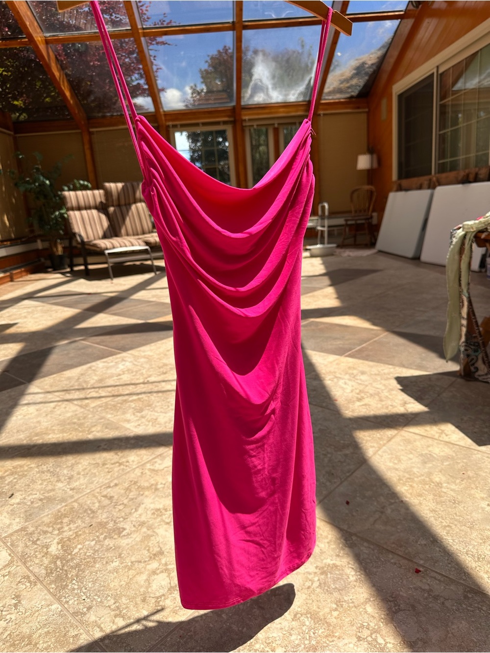 Women’s Fuchsia Cowl Neck Slip Dress
